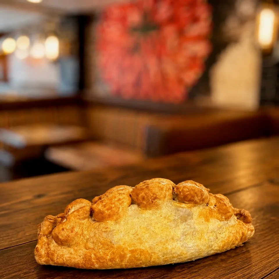 Beef and vegetable pasty baked at Wedges Bakery