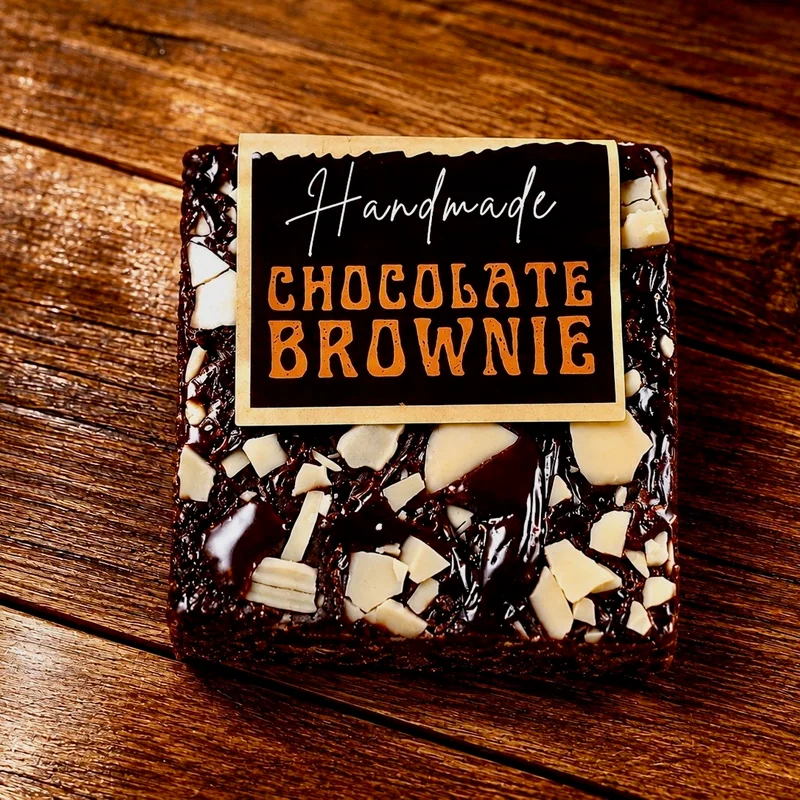 Handmade chocolate brownie from Wedges Bakery