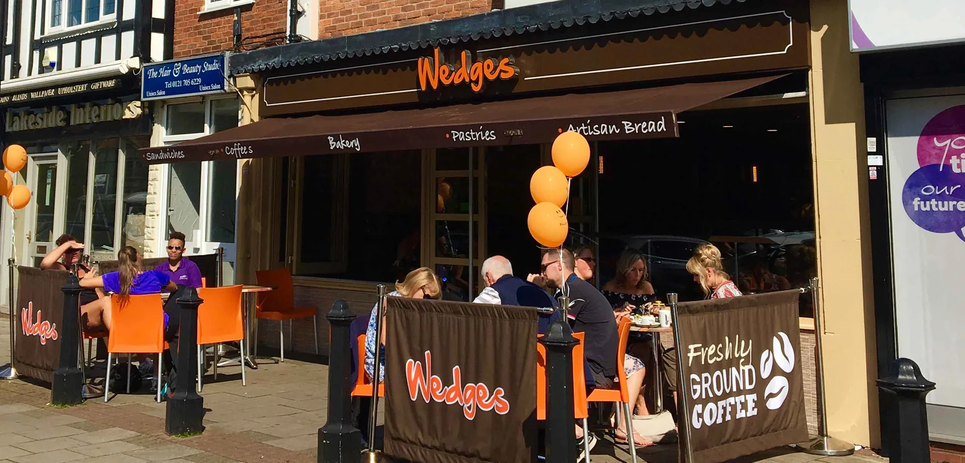 Wedges Bakery storefront on Dovehouse Parade, Warwick Road, Solihull