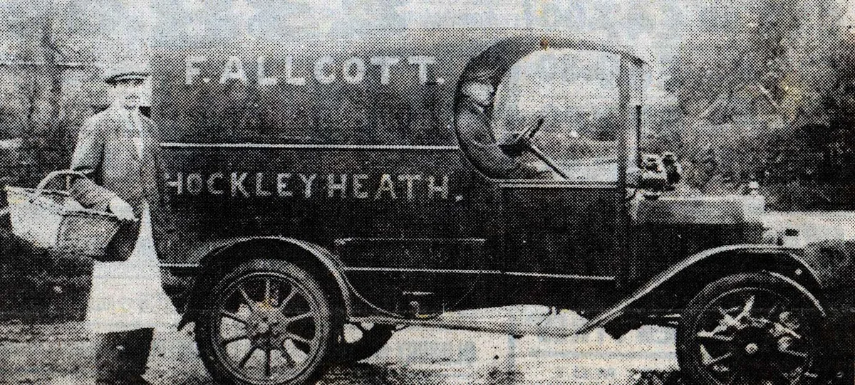 F. Allcott delivery van, Hockley Heath - early 1900s